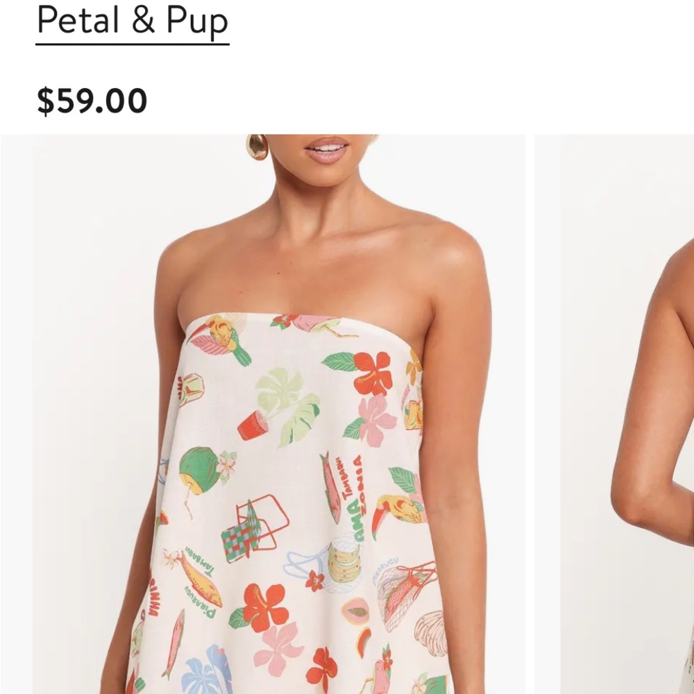 Tropical strapless top